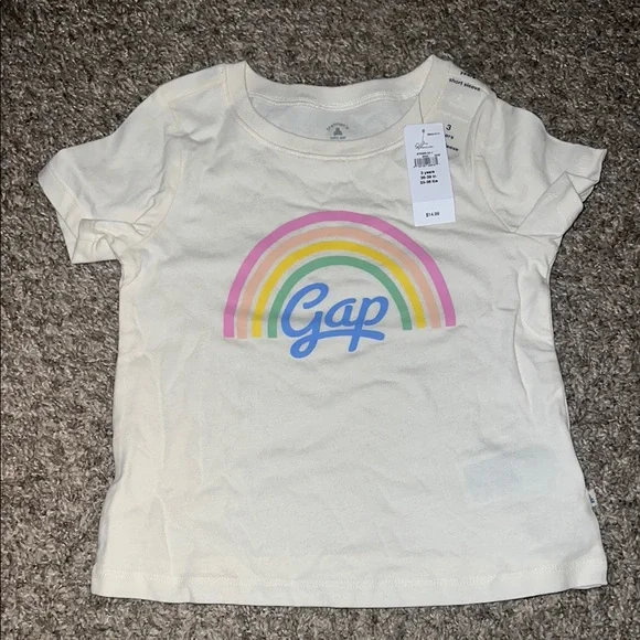 Gap Kids Cream Rainbow T-Shirt - Picture 1 of 2